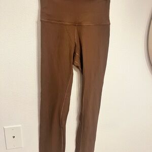 Brown Lululemon ribbed leggings, length 25”